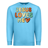 Ocean Blue jesus loves me Premium Sweatshirt - MaliasSmallBusiness