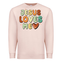 Pale Pink jesus loves me Premium Sweatshirt - MaliasSmallBusiness