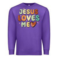 Purple jesus loves me Premium Sweatshirt - MaliasSmallBusiness