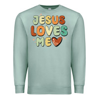 Seafoam jesus loves me Premium Sweatshirt - MaliasSmallBusiness