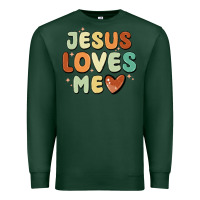 Sports Green jesus loves me Premium Sweatshirt - MaliasSmallBusiness