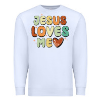 White jesus loves me Premium Sweatshirt - MaliasSmallBusiness