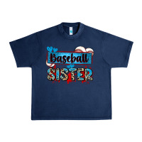 Navy baseball sister with leopard Urban Heavy Tee - Zillion Design Studio