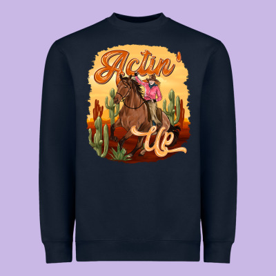 Cowgirl Actin Up Heavyweight Sweatshirt Designed By Texasbilliewilder