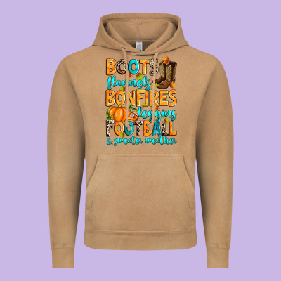 Boots Flannels Bonfires Leggins American Football Vintage Hoodie Designed By Ranaportraitstore