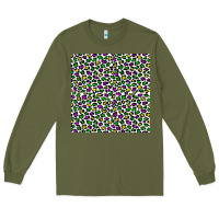 Army Green mardi gras leopard  seamless pattern Long Sleeve Tee - FaDigitalArtStudio