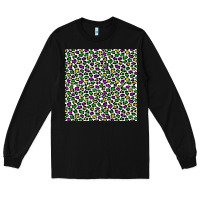 Black mardi gras leopard  seamless pattern Long Sleeve Tee - FaDigitalArtStudio
