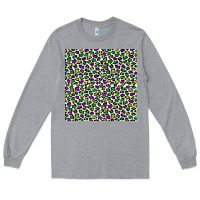 Heather Grey mardi gras leopard  seamless pattern Long Sleeve Tee - FaDigitalArtStudio