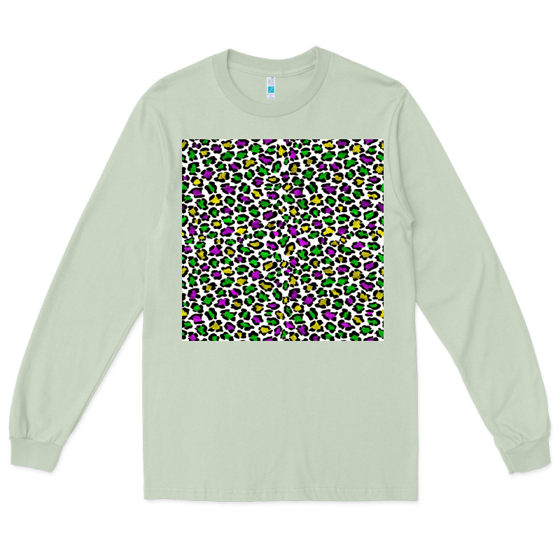 Mardi Gras Leopard  Seamless Pattern Long Sleeve Tee by FaDigitalArtStudio | Teevron