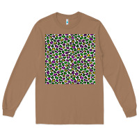 Toasted Coconut mardi gras leopard  seamless pattern Long Sleeve Tee - FaDigitalArtStudio