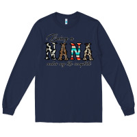 Navy being nana makes my life complate Long Sleeve Tee - CowhideDigitalArt