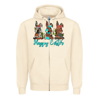 Sandshell happy easter leopard cowhide turquoise cactus bunny's Zipper Hoodie - JahusDesignShop