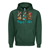 Sports Green happy easter leopard cowhide turquoise cactus bunny's Zipper Hoodie - JahusDesignShop