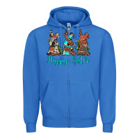 True Royal happy easter leopard cowhide turquoise cactus bunny's Zipper Hoodie - JahusDesignShop