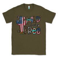 Army Green wild and free Classic Tee - CowhideDigitalArt