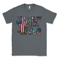 Charcoal Heather wild and free Classic Tee - CowhideDigitalArt