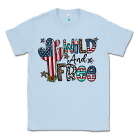 Dusty Blue wild and free Classic Tee - CowhideDigitalArt
