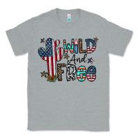 Heather Grey wild and free Classic Tee - CowhideDigitalArt