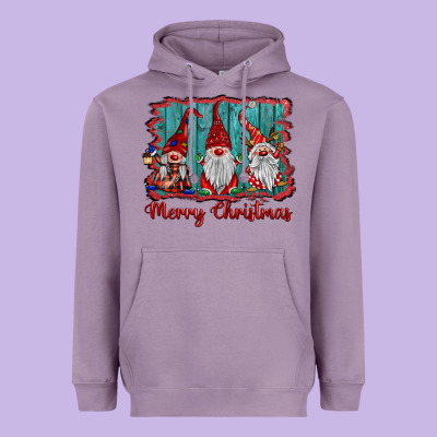 Merry Christmas Gnomes Heavyweight Hoodie Designed By Barkaloodesign