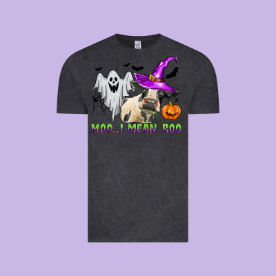 Moo I Mean Boo Vintage Tee Designed By Zillion Design Studio