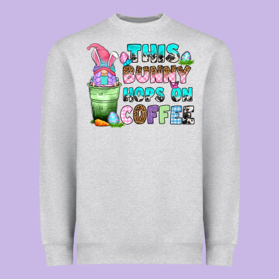 This Bunny Hops On Coffee Heavyweight Sweatshirt Designed By Zillion Design Studio