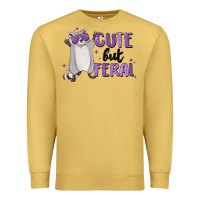 Antique Gold cute but feral Premium Sweatshirt - MaliasSmallBusiness