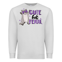 Dove Grey cute but feral Premium Sweatshirt - MaliasSmallBusiness
