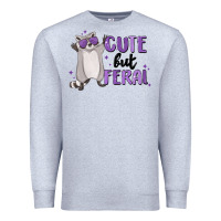 Heather Grey cute but feral Premium Sweatshirt - MaliasSmallBusiness