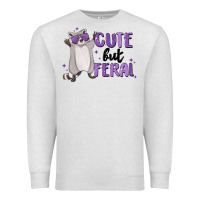 Oatmeal Heather cute but feral Premium Sweatshirt - MaliasSmallBusiness