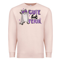 Pale Pink cute but feral Premium Sweatshirt - MaliasSmallBusiness