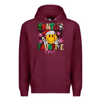 Burgundy santas favorite girl Premium Hoodie - MaliasSmallBusiness