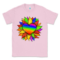 Bubblegum Pink lgbtq color heart and sunflower Classic Tee - HRA Design Shop