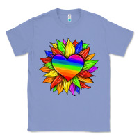 Colony Blue lgbtq color heart and sunflower Classic Tee - HRA Design Shop