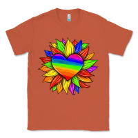 Copper lgbtq color heart and sunflower Classic Tee - HRA Design Shop