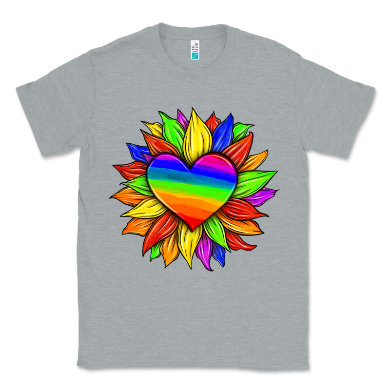 Lgbtq Color Heart And Sunflower Classic Tee by HRA Design Shop | Teevron
