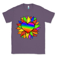 Lavender lgbtq color heart and sunflower Classic Tee - HRA Design Shop