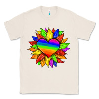 Natural lgbtq color heart and sunflower Classic Tee - HRA Design Shop