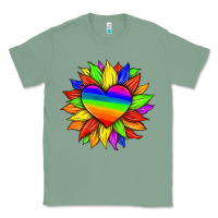 Sage lgbtq color heart and sunflower Classic Tee - HRA Design Shop