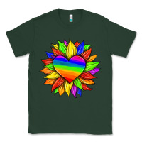 Sports Green lgbtq color heart and sunflower Classic Tee - HRA Design Shop