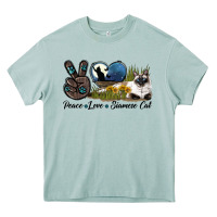 Arona Peace Love Siamese Cat Heavy Core Tee - LillyAllenDesigns