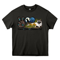 Asphalt Peace Love Siamese Cat Heavy Core Tee - LillyAllenDesigns