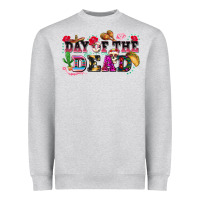 Heather Grey day of the dead Heavyweight Sweatshirt - texasbilliewilder