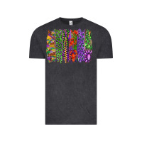 Vintage Black mardi gras brush strokes king cake and craw fish Vintage Tee - RanaPortraitStore