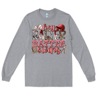 Heather Grey hey batter batter swing Long Sleeve Tee - RacoonDesign