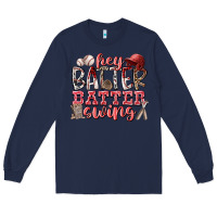 Navy hey batter batter swing Long Sleeve Tee - RacoonDesign