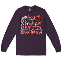Plum hey batter batter swing Long Sleeve Tee - RacoonDesign
