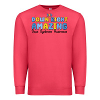 Cardinal down right amazing down syndrome awareness Premium Sweatshirt - MaliasSmallBusiness