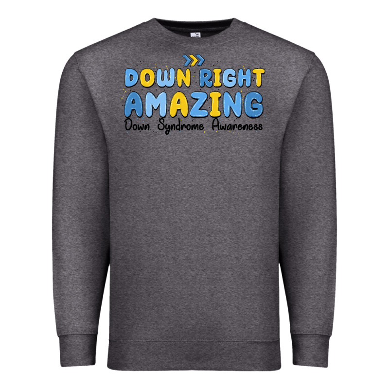 Down Right Amazing Down Syndrome Awareness Premium Sweatshirt by MaliasSmallBusiness | Teevron