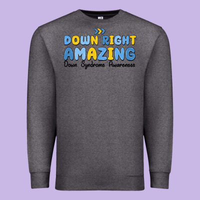 Down Right Amazing Down Syndrome Awareness Premium Sweatshirt Designed By Maliassmallbusiness