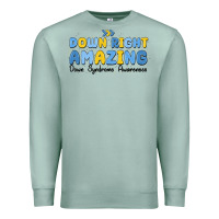 Seafoam down right amazing down syndrome awareness Premium Sweatshirt - MaliasSmallBusiness